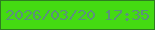 文字の大きさ：1、枠の色：2e7d20、背景の色：44da12、文字の色：5b917b 無料ブログパーツのブログ時計