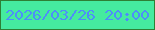 文字の大きさ：2、枠の色：2e8034、背景の色：45eb9f、文字の色：4d8ef9 無料ブログパーツのブログ時計