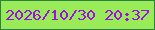 文字の大きさ：4、枠の色：2e8143、背景の色：99eb57、文字の色：9d0fe4 無料ブログパーツのブログ時計