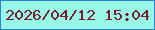 文字の大きさ：3、枠の色：2e82ce、背景の色：98f8e8、文字の色：771d2f 無料ブログパーツのブログ時計