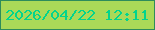 文字の大きさ：4、枠の色：2e8c5b、背景の色：aad958、文字の色：02d48d 無料ブログパーツのブログ時計