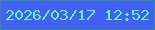 文字の大きさ：5、枠の色：2e8e89、背景の色：4260f3、文字の色：5ff8b1 無料ブログパーツのブログ時計