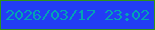 文字の大きさ：1、枠の色：2e9419、背景の色：223df4、文字の色：03a3b4 無料ブログパーツのブログ時計