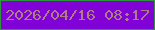 文字の大きさ：5、枠の色：2e943e、背景の色：8002d7、文字の色：ae7c84 無料ブログパーツのブログ時計