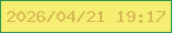 文字の大きさ：1、枠の色：2e964f、背景の色：f5ee71、文字の色：d6b854 無料ブログパーツのブログ時計