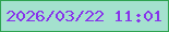 文字の大きさ：1、枠の色：2ea350、背景の色：a4e1ce、文字の色：8733eb 無料ブログパーツのブログ時計