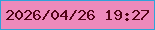 文字の大きさ：3、枠の色：2ea3d9、背景の色：ed8abb、文字の色：520415 無料ブログパーツのブログ時計