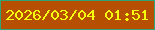 文字の大きさ：3、枠の色：2ea477、背景の色：b74f01、文字の色：f7fb0d 無料ブログパーツのブログ時計