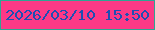 文字の大きさ：1、枠の色：2ea593、背景の色：fd3986、文字の色：1e4fb3 無料ブログパーツのブログ時計