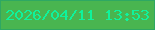 文字の大きさ：1、枠の色：2ea863、背景の色：49b550、文字の色：0ff39c 無料ブログパーツのブログ時計