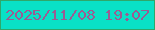 文字の大きさ：2、枠の色：2ea86a、背景の色：09e1c6、文字の色：9a5c93 無料ブログパーツのブログ時計