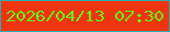 文字の大きさ：3、枠の色：2eacb1、背景の色：f03410、文字の色：64f415 無料ブログパーツのブログ時計