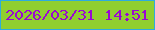 文字の大きさ：4、枠の色：2eacdd、背景の色：90cf2f、文字の色：9a08d2 無料ブログパーツのブログ時計