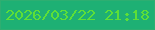 文字の大きさ：1、枠の色：2eae71、背景の色：1eb074、文字の色：5ddf37 無料ブログパーツのブログ時計