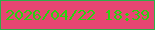 文字の大きさ：1、枠の色：2eaf49、背景の色：e64672、文字の色：29d110 無料ブログパーツのブログ時計