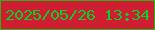 文字の大きさ：1、枠の色：2eb01a、背景の色：cf1e32、文字の色：08cf29 無料ブログパーツのブログ時計