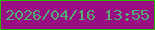 文字の大きさ：5、枠の色：2eb10a、背景の色：980d81、文字の色：53aa75 無料ブログパーツのブログ時計