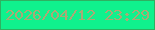 文字の大きさ：4、枠の色：2eb161、背景の色：10f18d、文字の色：aba875 無料ブログパーツのブログ時計