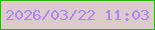 文字の大きさ：3、枠の色：2eb212、背景の色：dbcccb、文字の色：af83f7 無料ブログパーツのブログ時計
