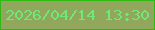 文字の大きさ：3、枠の色：2eb914、背景の色：91a75c、文字の色：6ee87b 無料ブログパーツのブログ時計