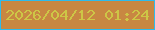 文字の大きさ：4、枠の色：2ebbec、背景の色：c88742、文字の色：cdc646 無料ブログパーツのブログ時計