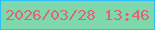 文字の大きさ：2、枠の色：2ebefa、背景の色：7fd8ab、文字の色：d86974 無料ブログパーツのブログ時計