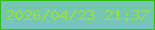 文字の大きさ：2、枠の色：2ebf05、背景の色：74c6b3、文字の色：9adf41 無料ブログパーツのブログ時計