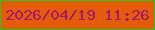 文字の大きさ：2、枠の色：2ec128、背景の色：e45c08、文字の色：a7186c 無料ブログパーツのブログ時計