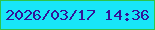 文字の大きさ：4、枠の色：2ec44a、背景の色：18e6f8、文字の色：33149a 無料ブログパーツのブログ時計