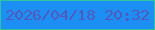 文字の大きさ：2、枠の色：2ec49f、背景の色：1b8ff3、文字の色：5458b8 無料ブログパーツのブログ時計
