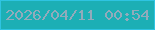 文字の大きさ：1、枠の色：2ec4e2、背景の色：1cafb5、文字の色：91abbb 無料ブログパーツのブログ時計