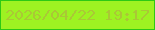 文字の大きさ：3、枠の色：2ec915、背景の色：9ef222、文字の色：aac836 無料ブログパーツのブログ時計