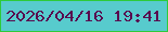 文字の大きさ：5、枠の色：2eca3a、背景の色：57cbcd、文字の色：580b4f 無料ブログパーツのブログ時計