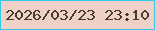 文字の大きさ：4、枠の色：2ecae7、背景の色：efd1ca、文字の色：463d28 無料ブログパーツのブログ時計