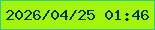 文字の大きさ：5、枠の色：2ecc8f、背景の色：a4f608、文字の色：08340b 無料ブログパーツのブログ時計