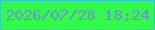 文字の大きさ：4、枠の色：2ecdc3、背景の色：33f84d、文字の色：6a96c9 無料ブログパーツのブログ時計