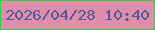 文字の大きさ：3、枠の色：2ecf42、背景の色：de8eaa、文字の色：545a99 無料ブログパーツのブログ時計