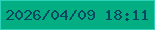文字の大きさ：3、枠の色：2ed1b9、背景の色：04ae83、文字の色：0a4862 無料ブログパーツのブログ時計