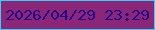 文字の大きさ：3、枠の色：2ed2fd、背景の色：8c2678、文字の色：22058a 無料ブログパーツのブログ時計
