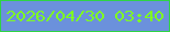 文字の大きさ：4、枠の色：2ed444、背景の色：6b91dc、文字の色：7ffb22 無料ブログパーツのブログ時計