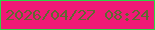 文字の大きさ：4、枠の色：2ed445、背景の色：f01976、文字の色：606931 無料ブログパーツのブログ時計