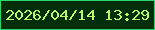文字の大きさ：5、枠の色：2ed470、背景の色：022e09、文字の色：bafb63 無料ブログパーツのブログ時計