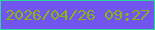 文字の大きさ：2、枠の色：2ed59c、背景の色：7254ef、文字の色：89b513 無料ブログパーツのブログ時計