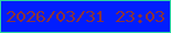 文字の大きさ：5、枠の色：2ed5a2、背景の色：011efe、文字の色：8a333a 無料ブログパーツのブログ時計