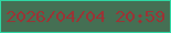 文字の大きさ：2、枠の色：2ed7a3、背景の色：456f53、文字の色：9a3436 無料ブログパーツのブログ時計
