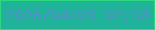 文字の大きさ：4、枠の色：2ed87f、背景の色：1fb499、文字の色：518eca 無料ブログパーツのブログ時計