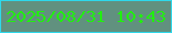 文字の大きさ：5、枠の色：2ed8eb、背景の色：61917f、文字の色：22ee11 無料ブログパーツのブログ時計