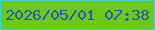 文字の大きさ：1、枠の色：2eddd9、背景の色：6bc91e、文字の色：2c53b6 無料ブログパーツのブログ時計