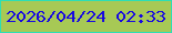 文字の大きさ：2、枠の色：2edeb4、背景の色：a7c955、文字の色：180ae0 無料ブログパーツのブログ時計