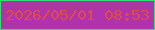 文字の大きさ：2、枠の色：2ee270、背景の色：af34ac、文字の色：e14d44 無料ブログパーツのブログ時計